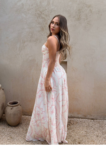 Vestido Largo Lucia Red Print